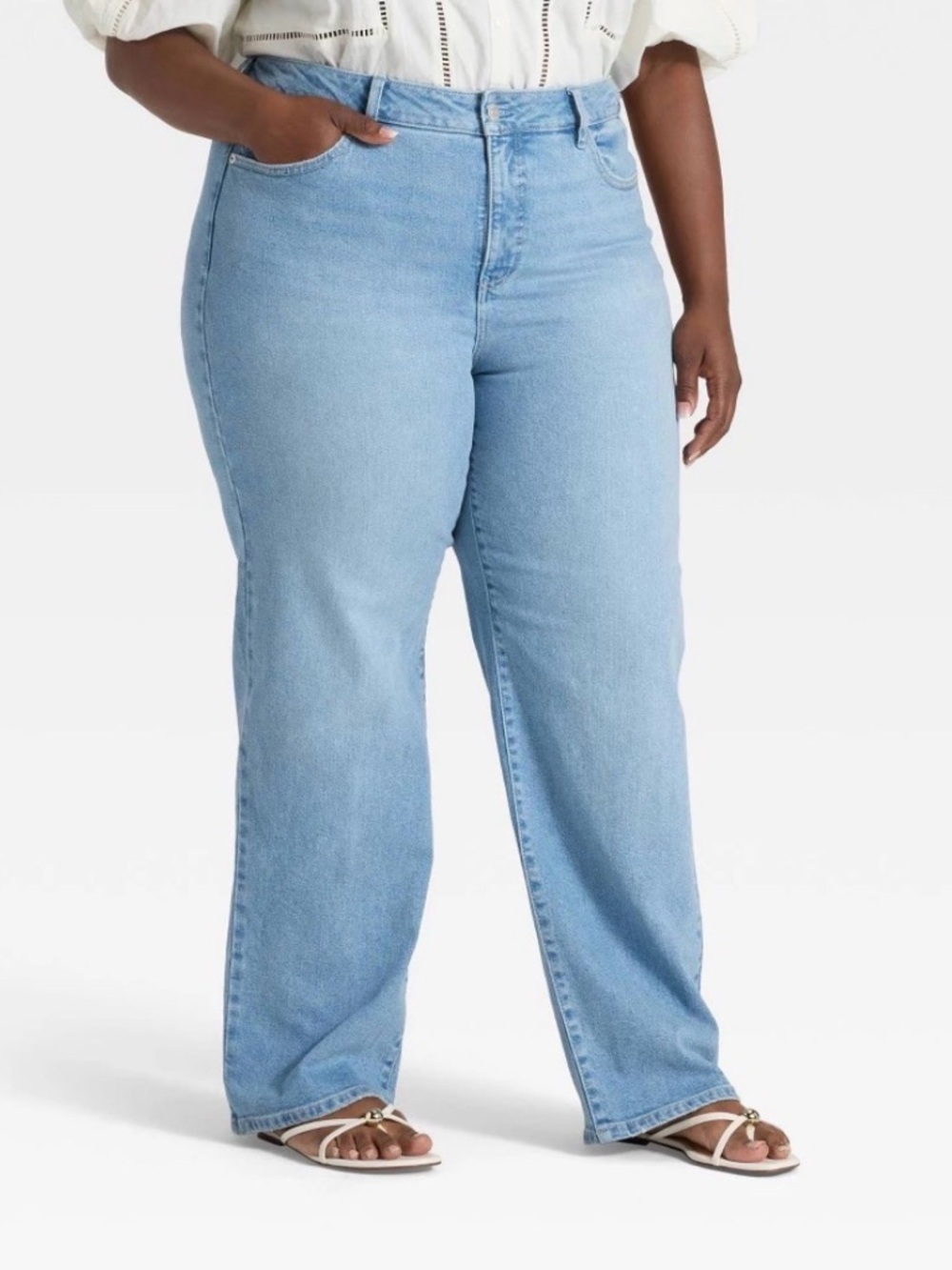 Women's High-Rise Straight Leg Jeans - Ava & Viv™ -26